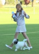 Hayley Chandler and her "Nala", aged five months winning BEST BABY PUPPY IN SHOW at the WATDSC Toy Specialty Champ Show on May 7th, 2006 - Photo by Phillip Richardson